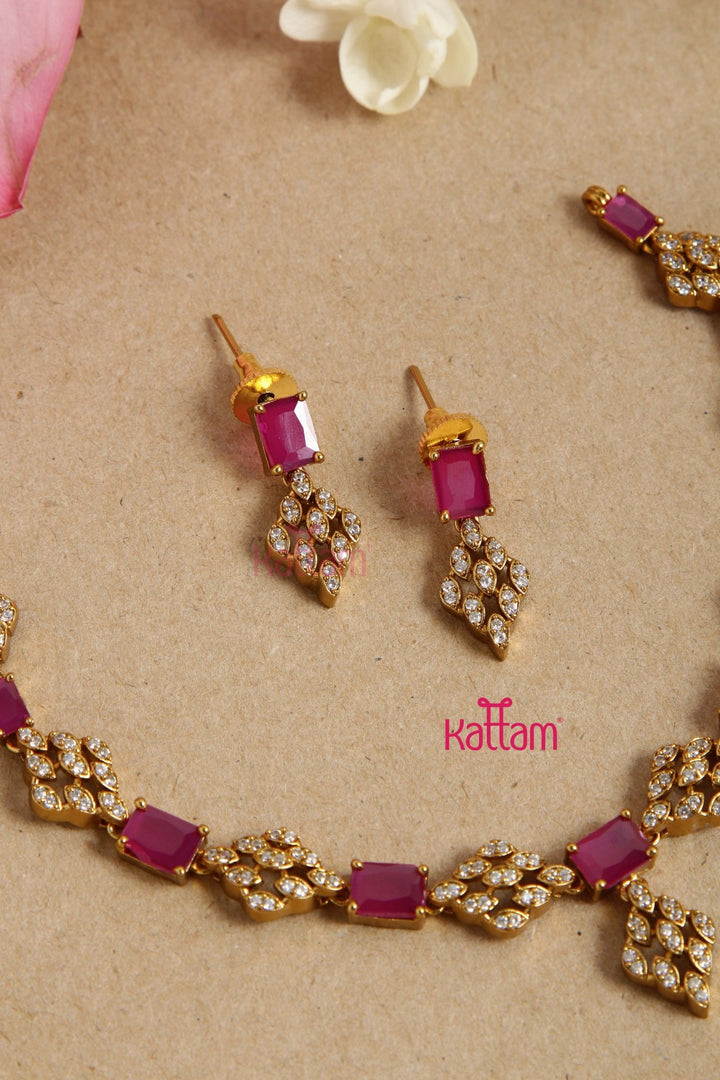 AD Ruby Stone Choker - N5092