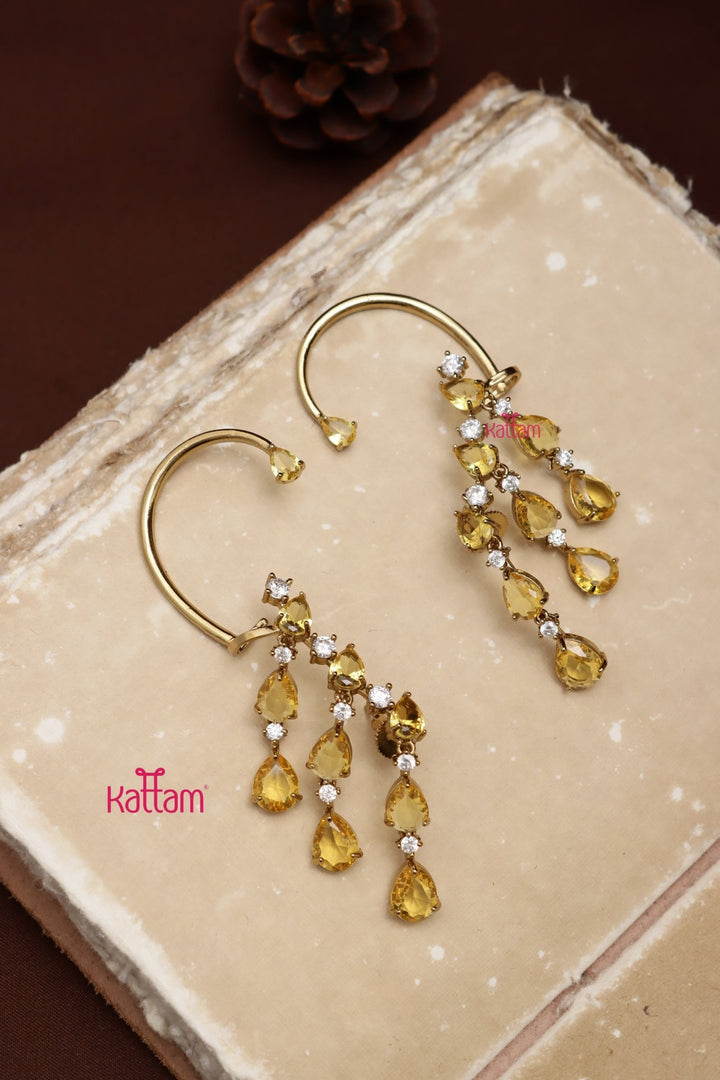 AD Semi Earcuff Dangler - Mustard - E1327