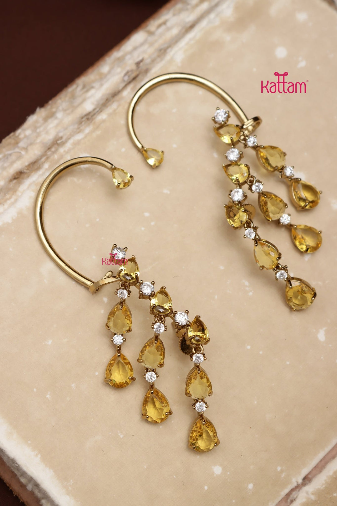 AD Semi Earcuff Dangler - Mustard - E1327