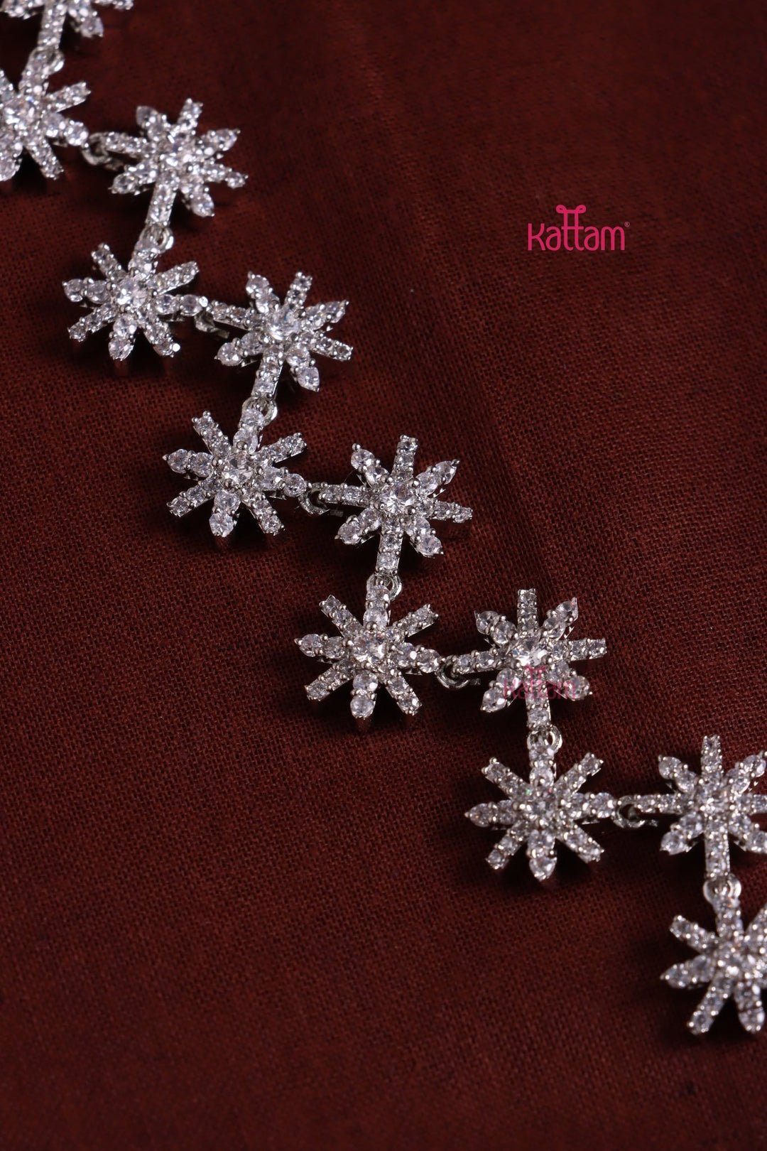 AD Silvertone Floral Haram - N5175