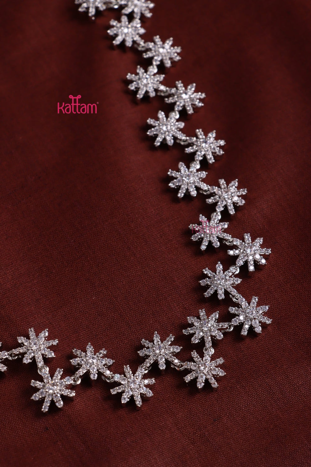 AD Silvertone Floral Haram - N5175