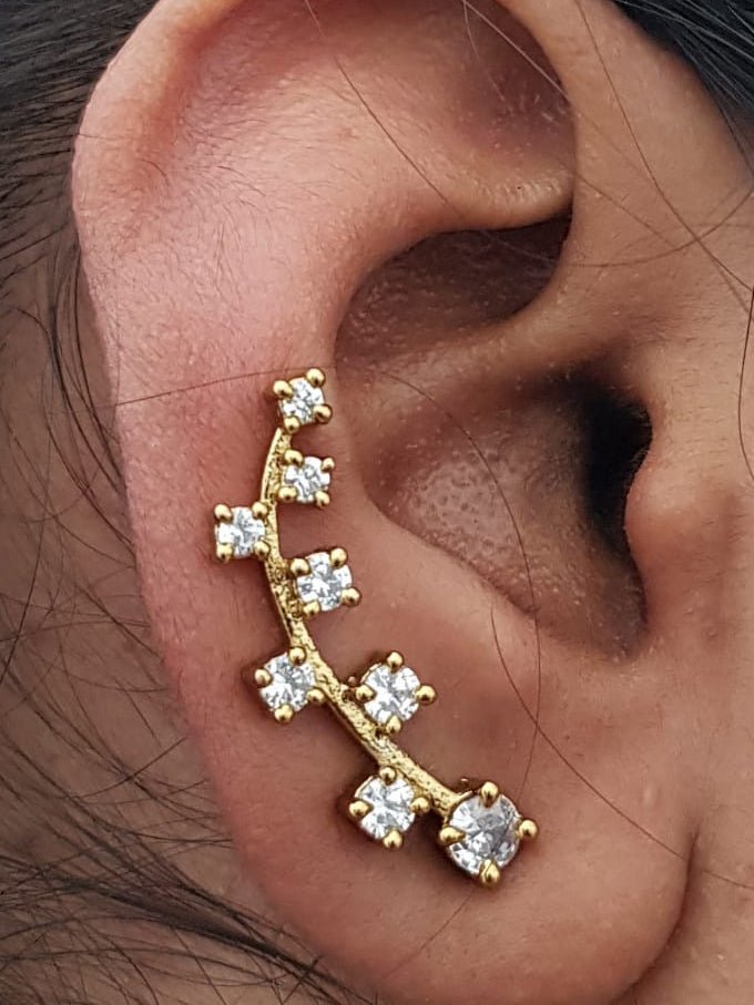 AD Square Stone Earcuff - E1268