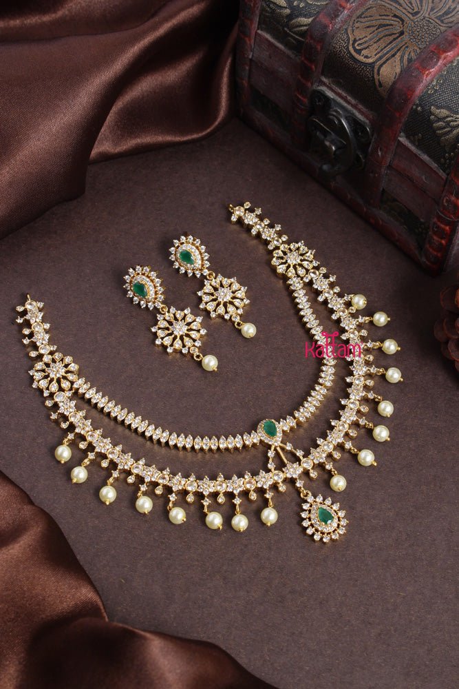 AD Stone Layered Necklace - N2190
