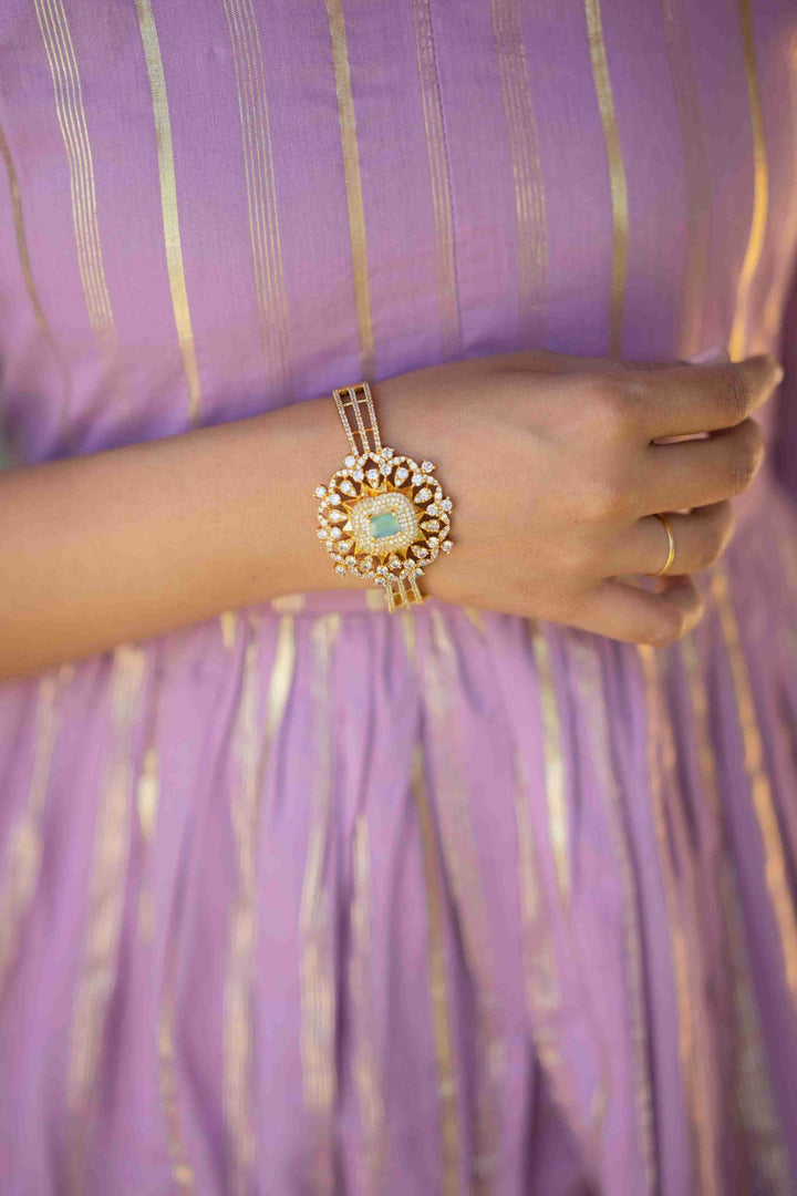 AD Stone Pastelgreen Kada Bangle - B524