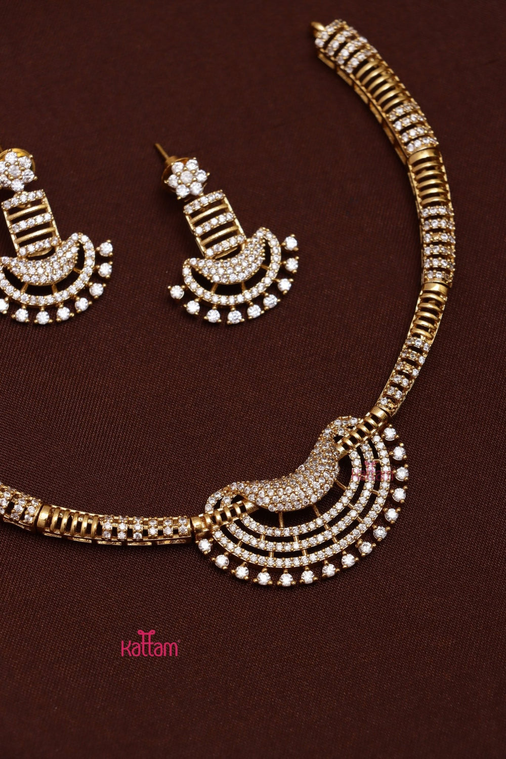 AD Stone Patterned Hasli Choker - N3653