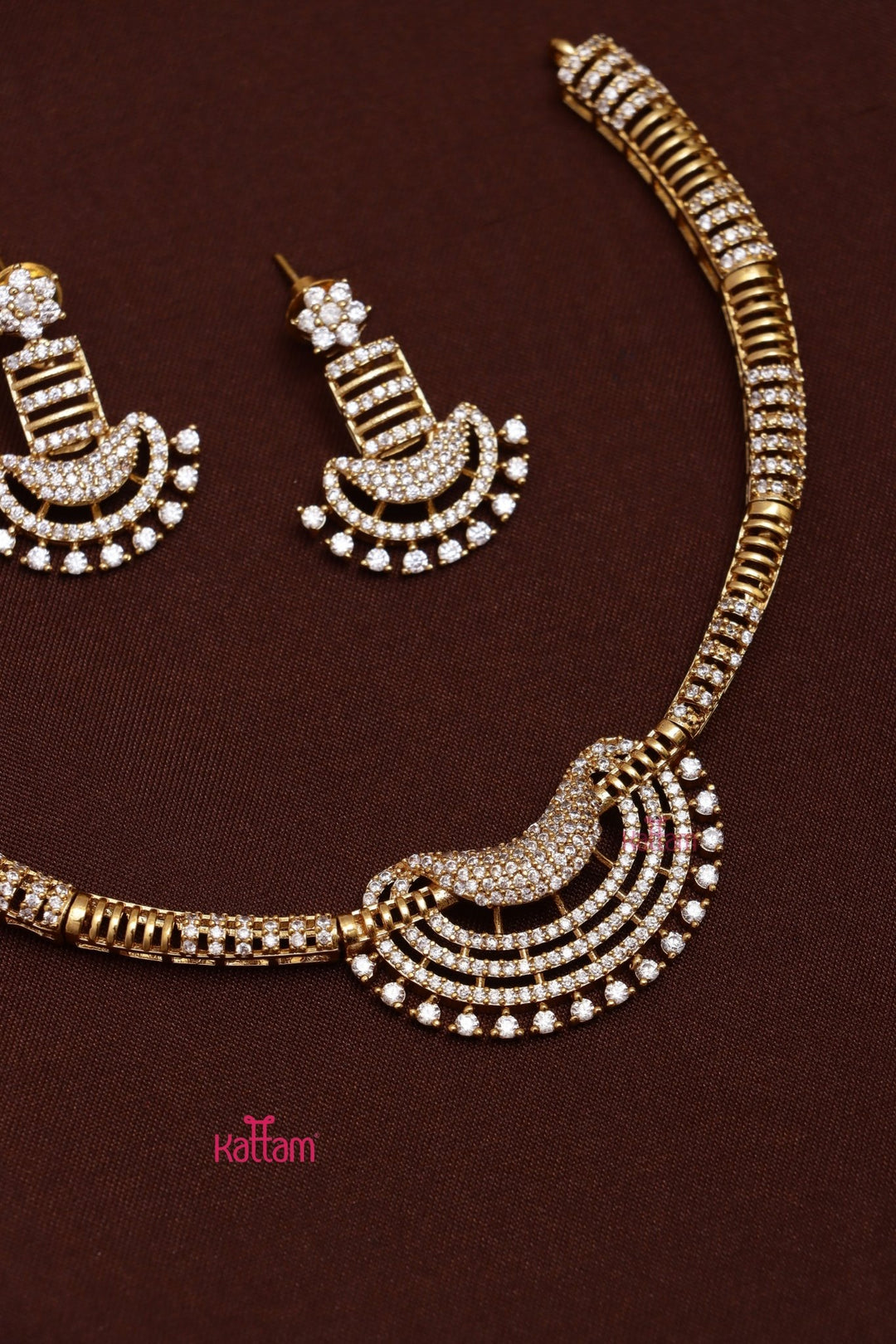 AD Stone Patterned Hasli Choker - N3653