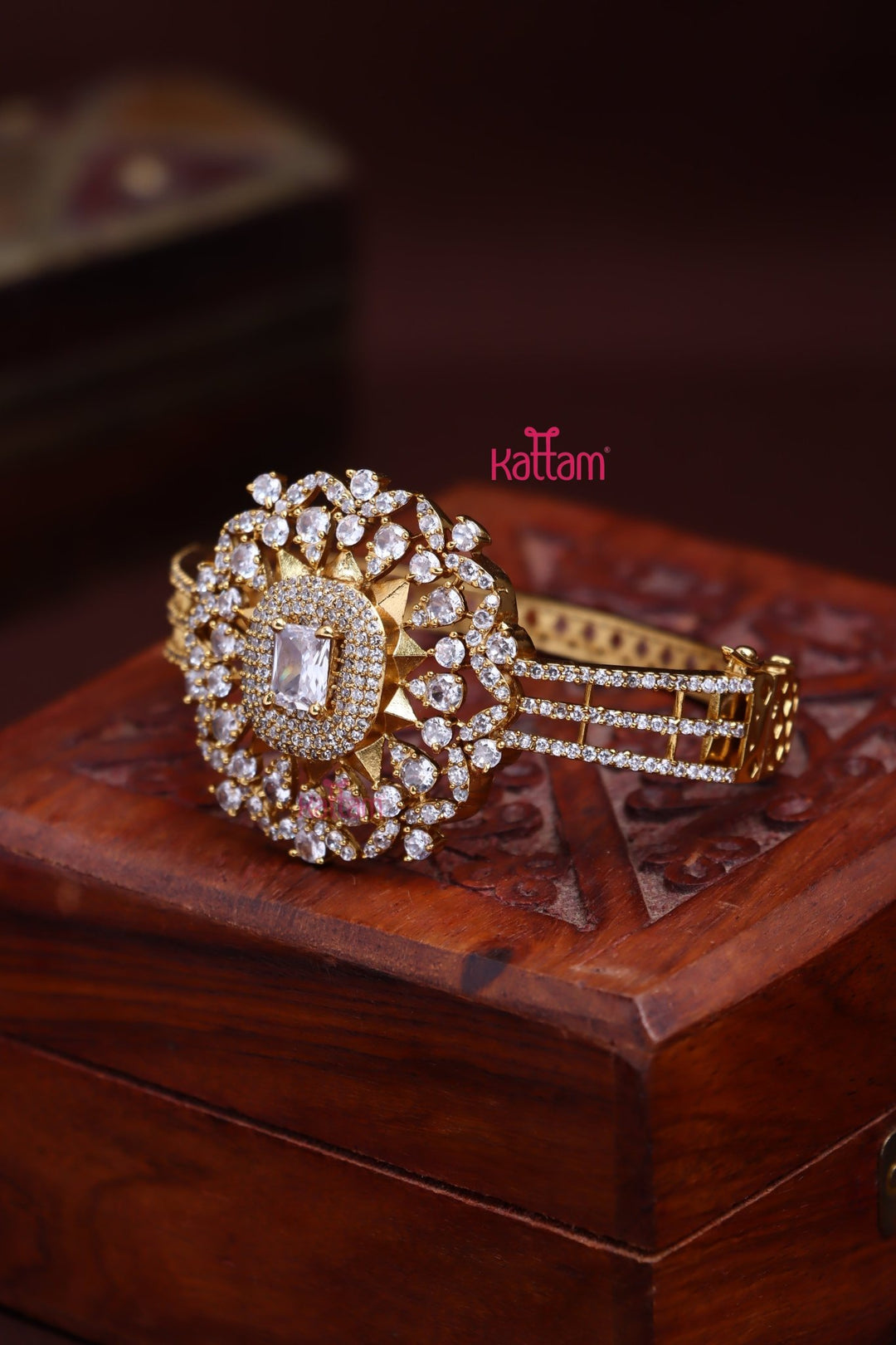 AD Stone White Kada Bangle - B563