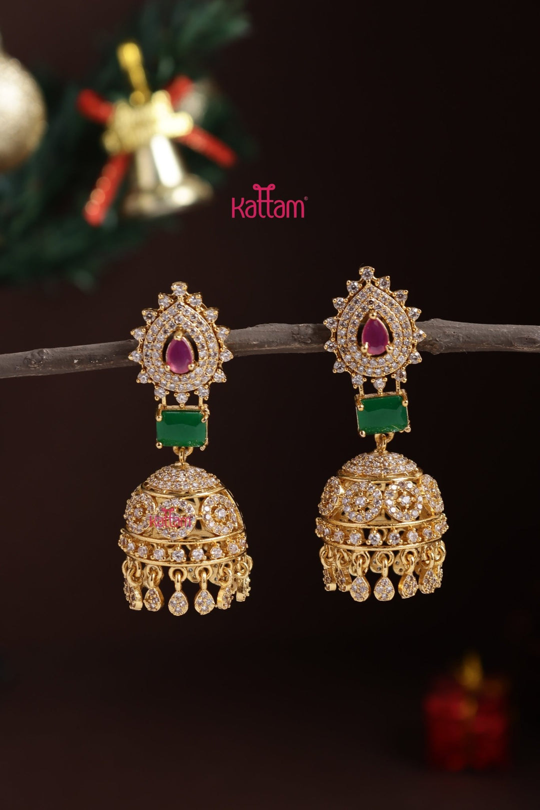AD Thilak Patterned Jhumka - E1314
