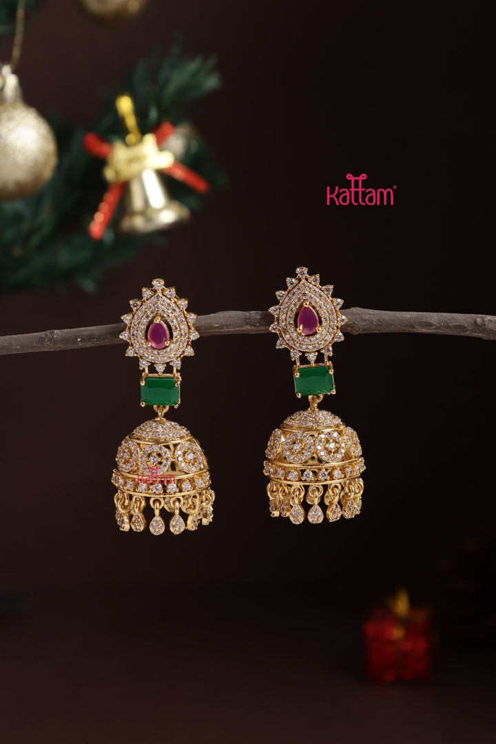 AD Thilak Patterned Jhumka - E1314
