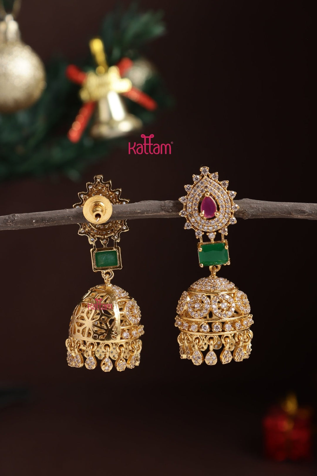 AD Thilak Patterned Jhumka - E1314