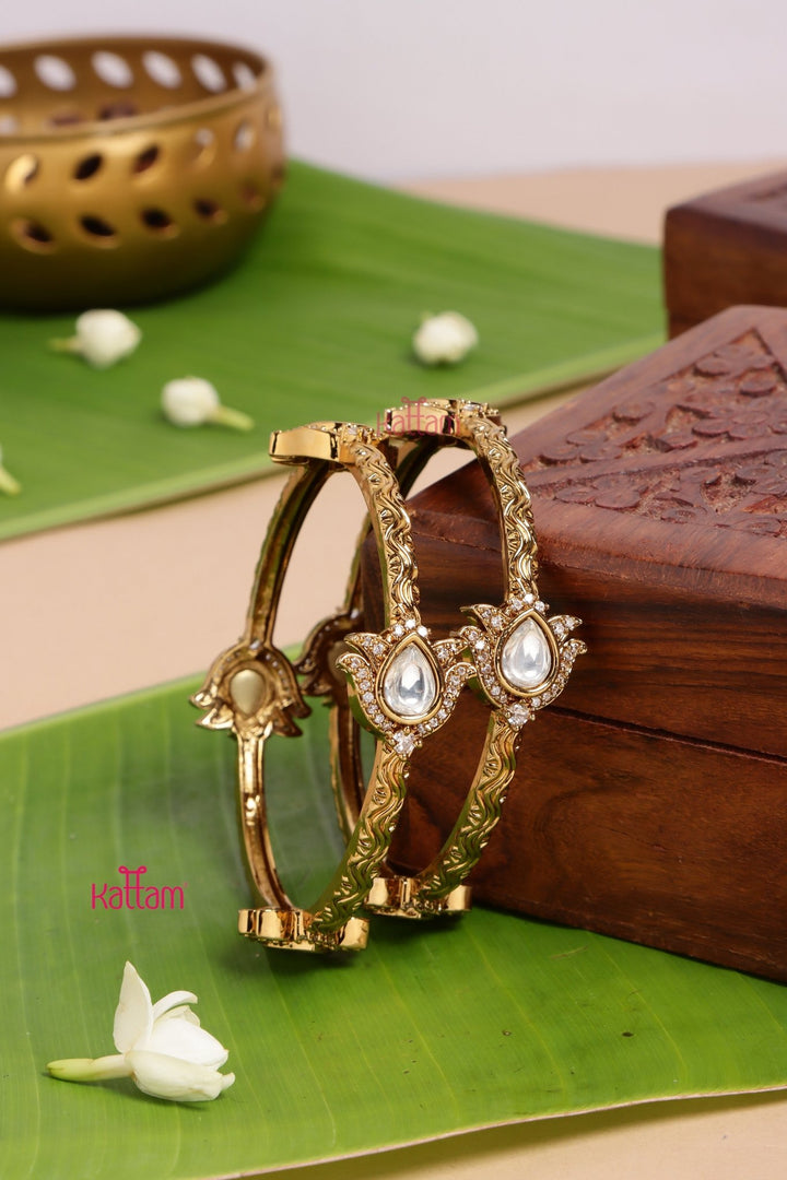 AD White Drop Bangle Set - B553 - V4
