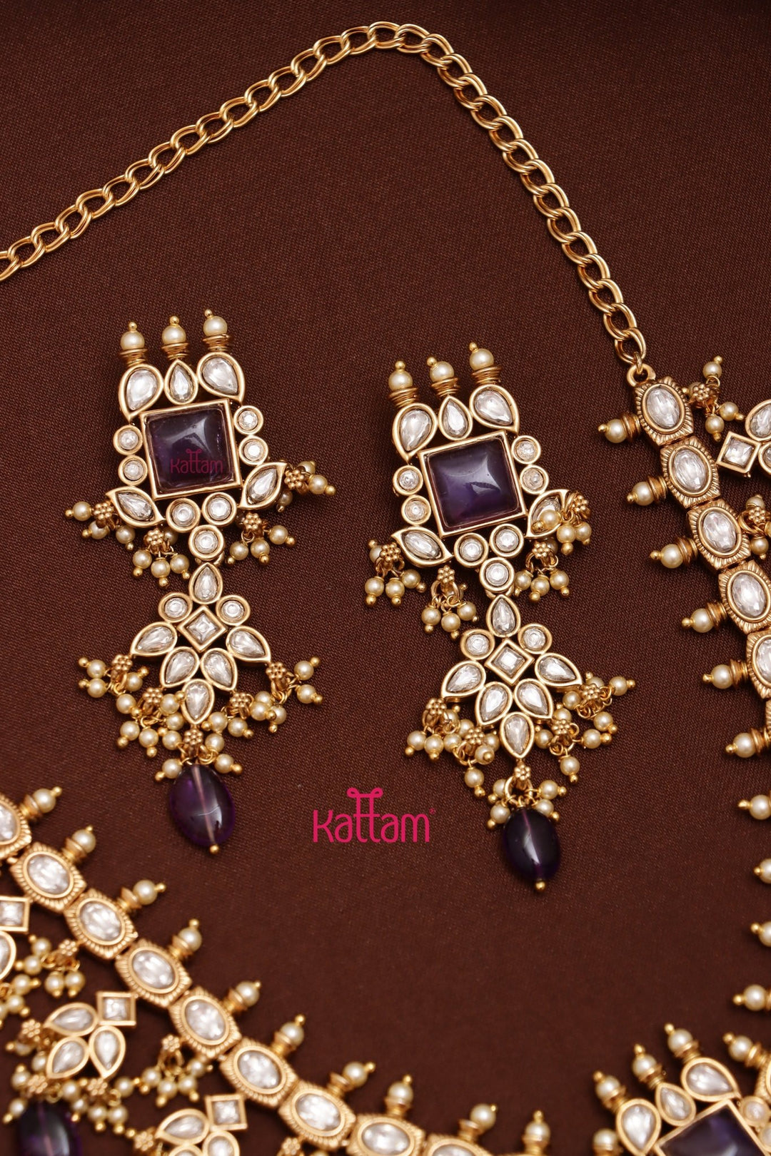 Adorna - Kundan Stone Purple Choker - N3592