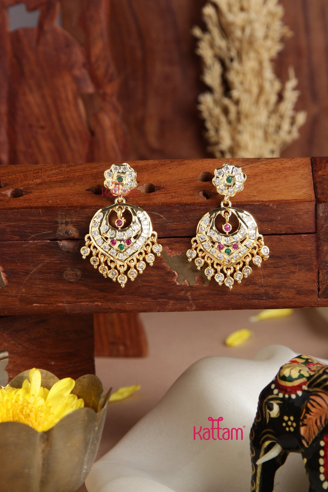 Akshara - Goldtone Gati Multi Earring - E945
