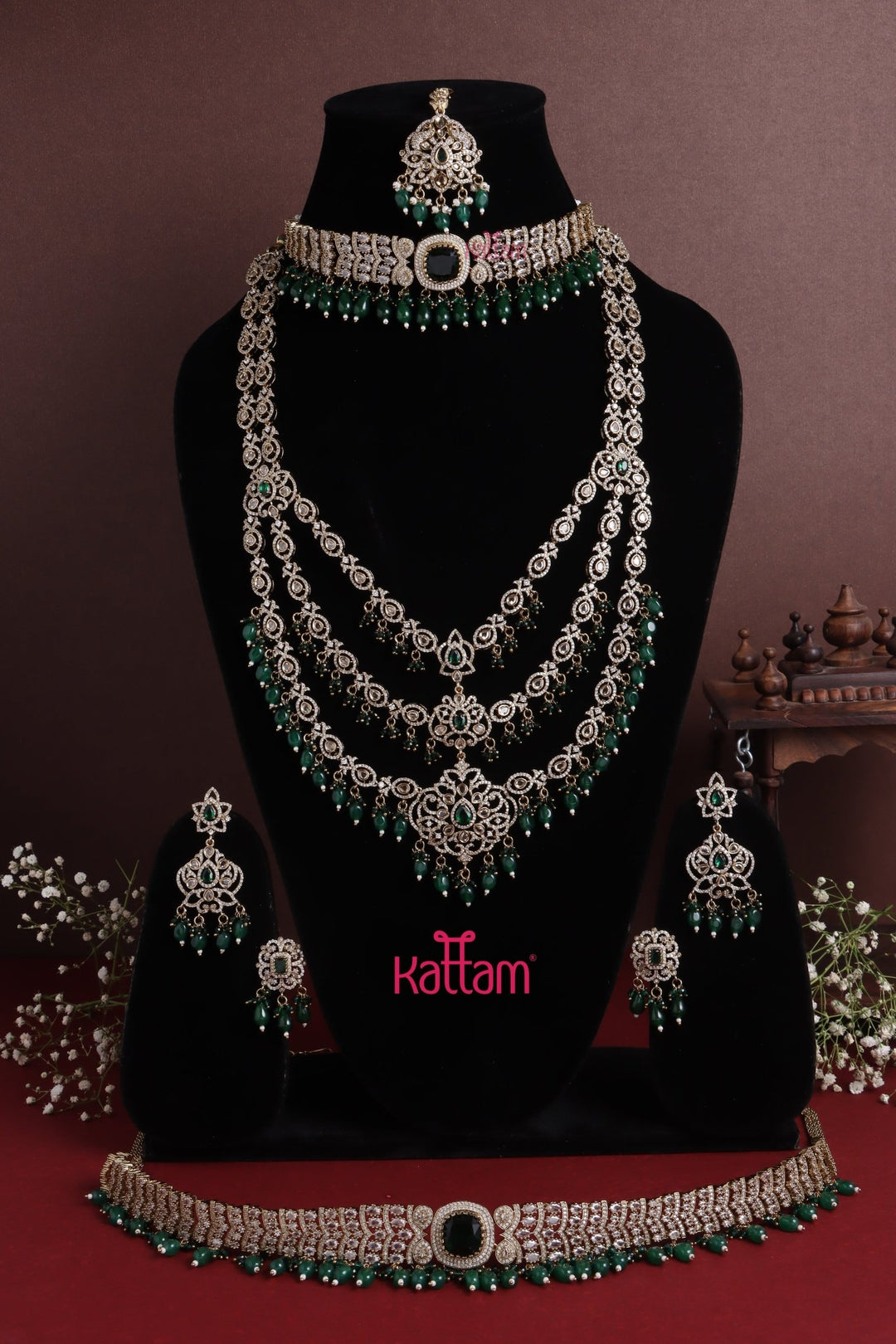 Alia - Victorian Green Bridal Combo Set - N5260