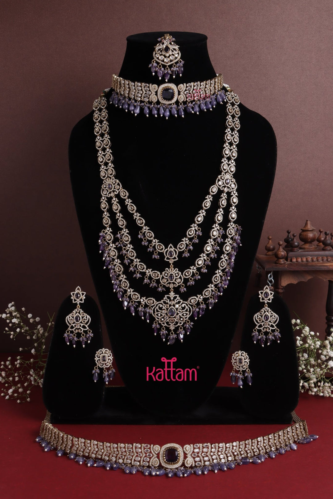 Alia - Victorian Purple Bridal Combo Set - N5259