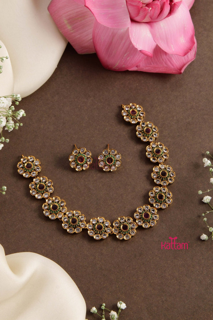 American Diamond Multifloral Choker - N2747