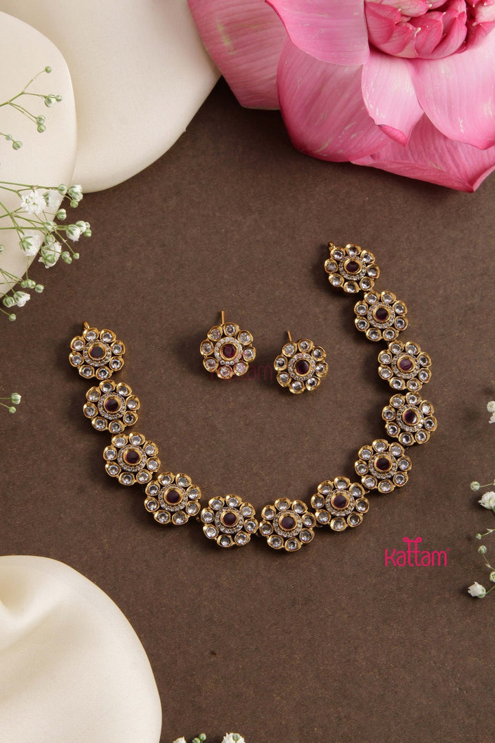 American Diamond Ruby Choker - N2749