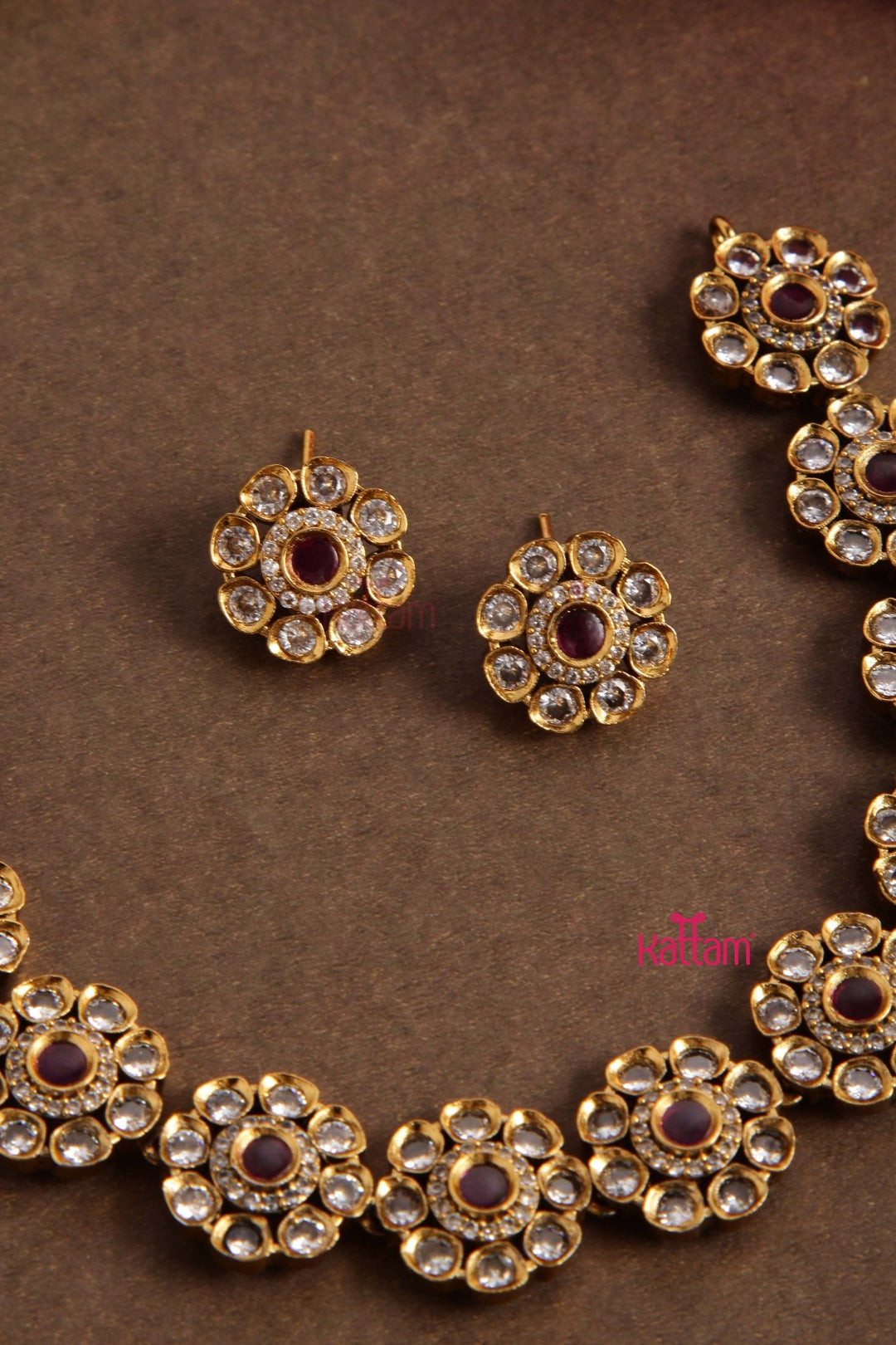 American Diamond Ruby Choker - N2749