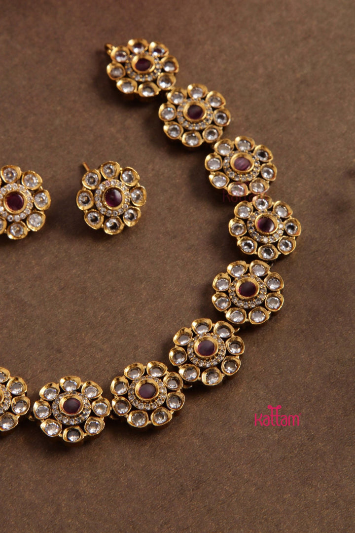 American Diamond Ruby Choker - N2749