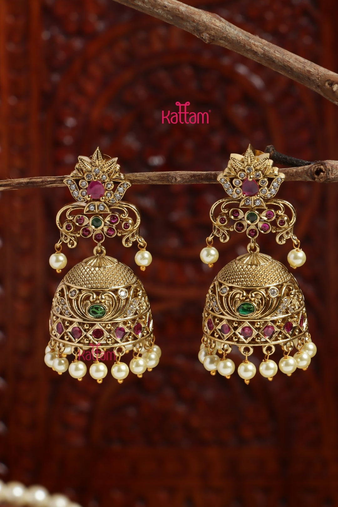 Amsa - Ethnic Pearl Jhumka - E1201