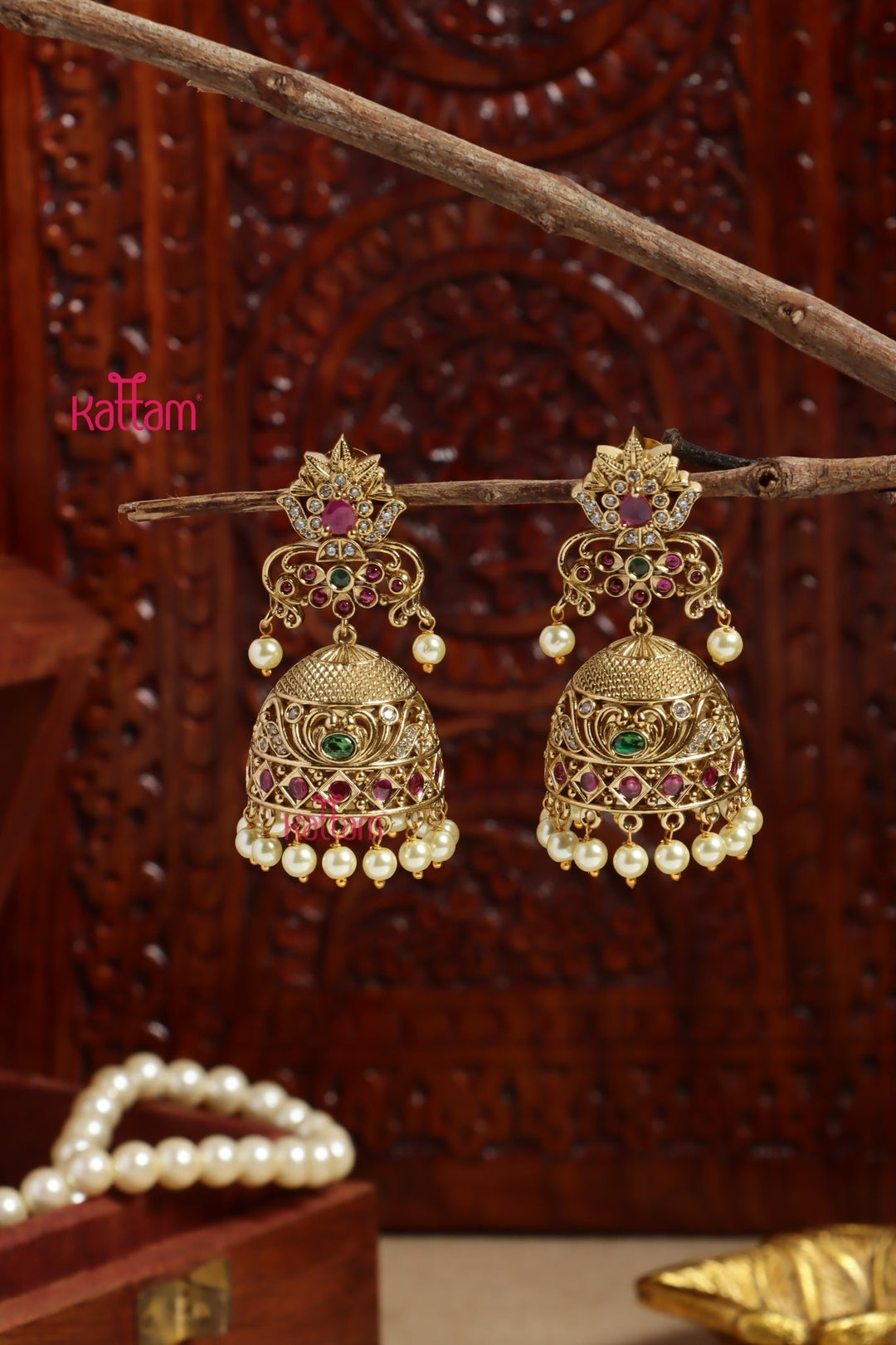 Amsa - Ethnic Pearl Jhumka - E1201