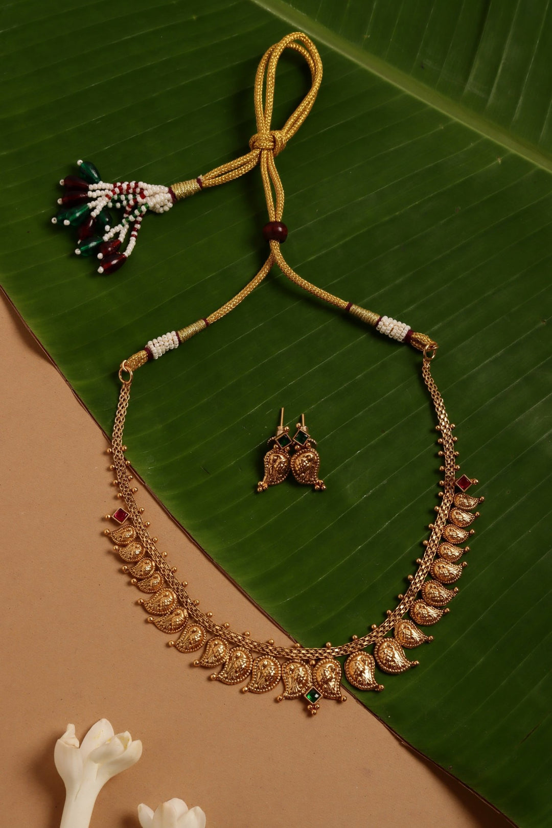 Anbini - Feather Peacock Choker - N4070