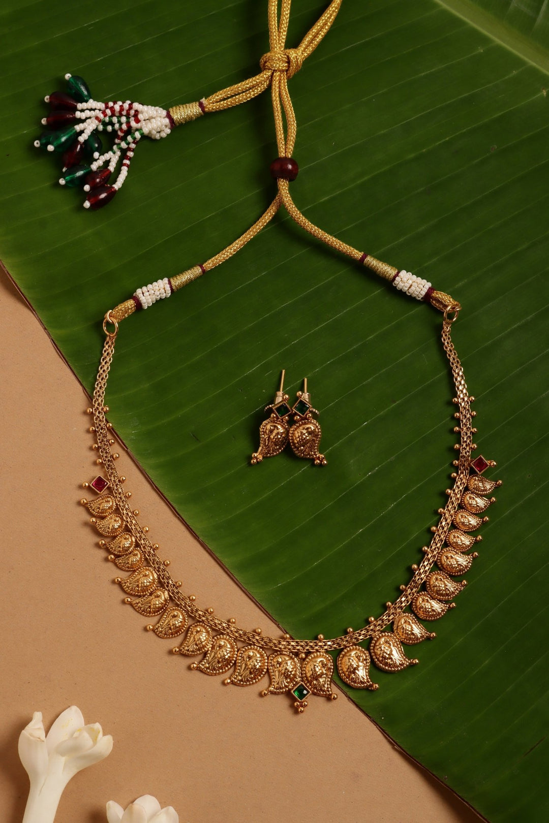Anbini - Feather Peacock Choker - N4070