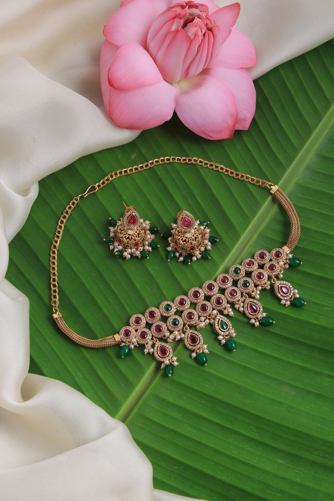 Andria - Multistone Pearl Choker - N3131