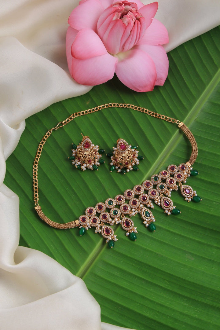 Andria - Multistone Pearl Choker - N3131