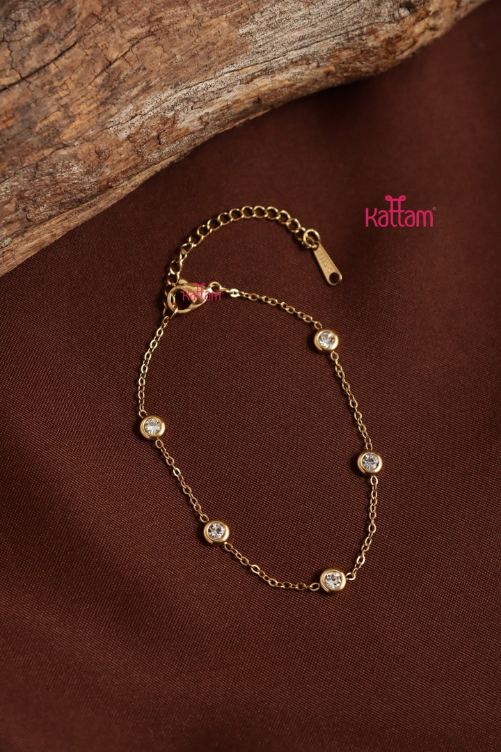 Anti Tarnish Stone Charm Bracelet - ATB2