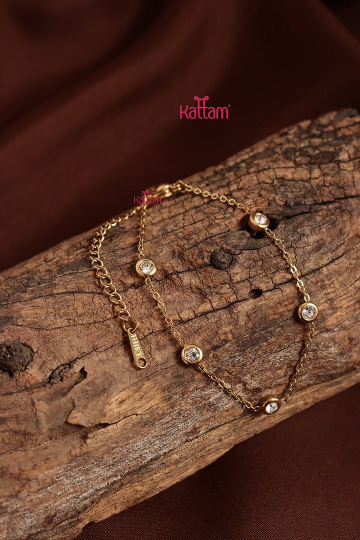 Anti Tarnish Stone Charm Bracelet - ATB2