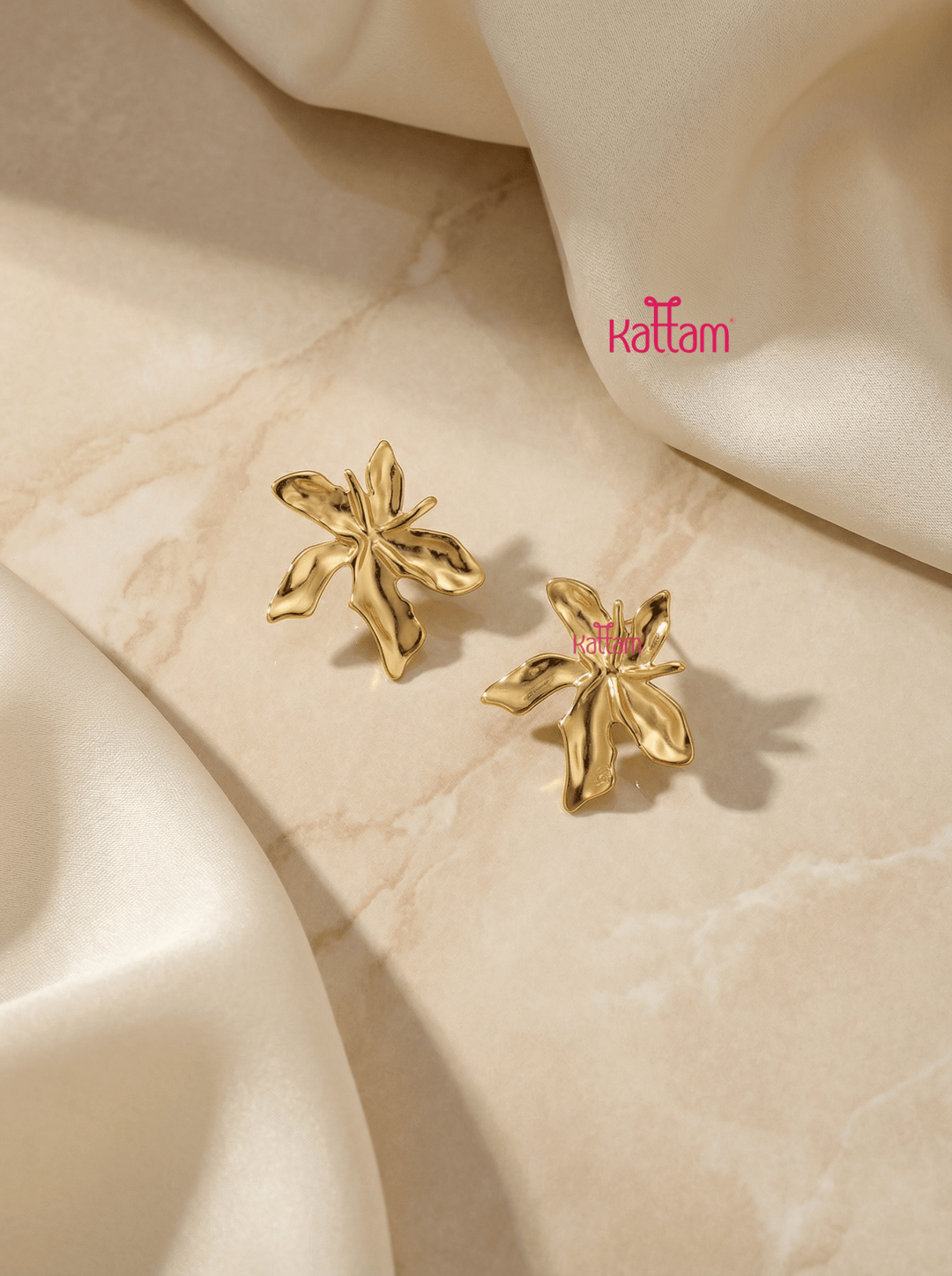 Anti Tarnished Autumn Leaf Earring - ATE10