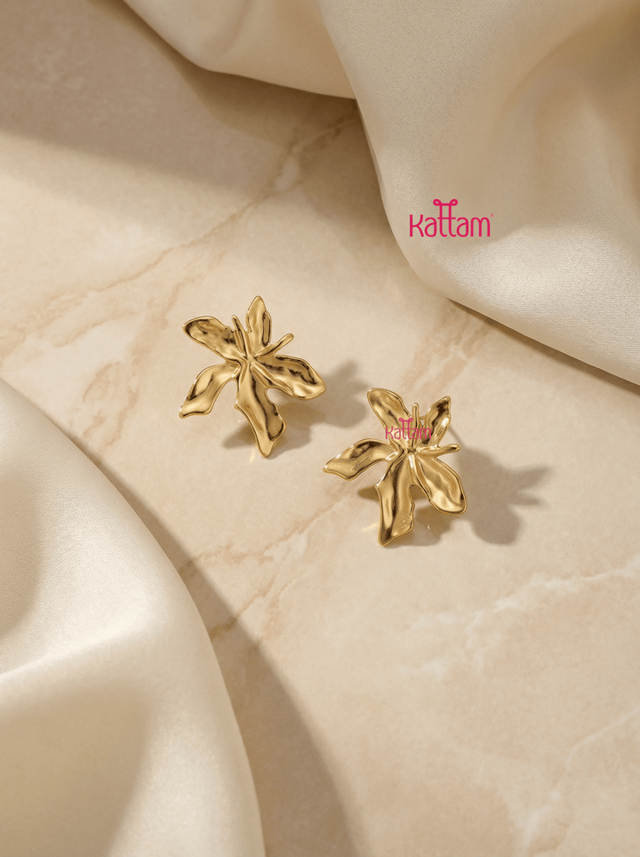 Anti Tarnished Autumn Leaf Earring - ATE10