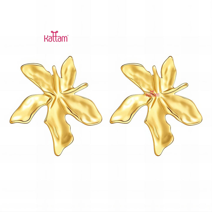 Anti Tarnished Autumn Leaf Earring - ATE10