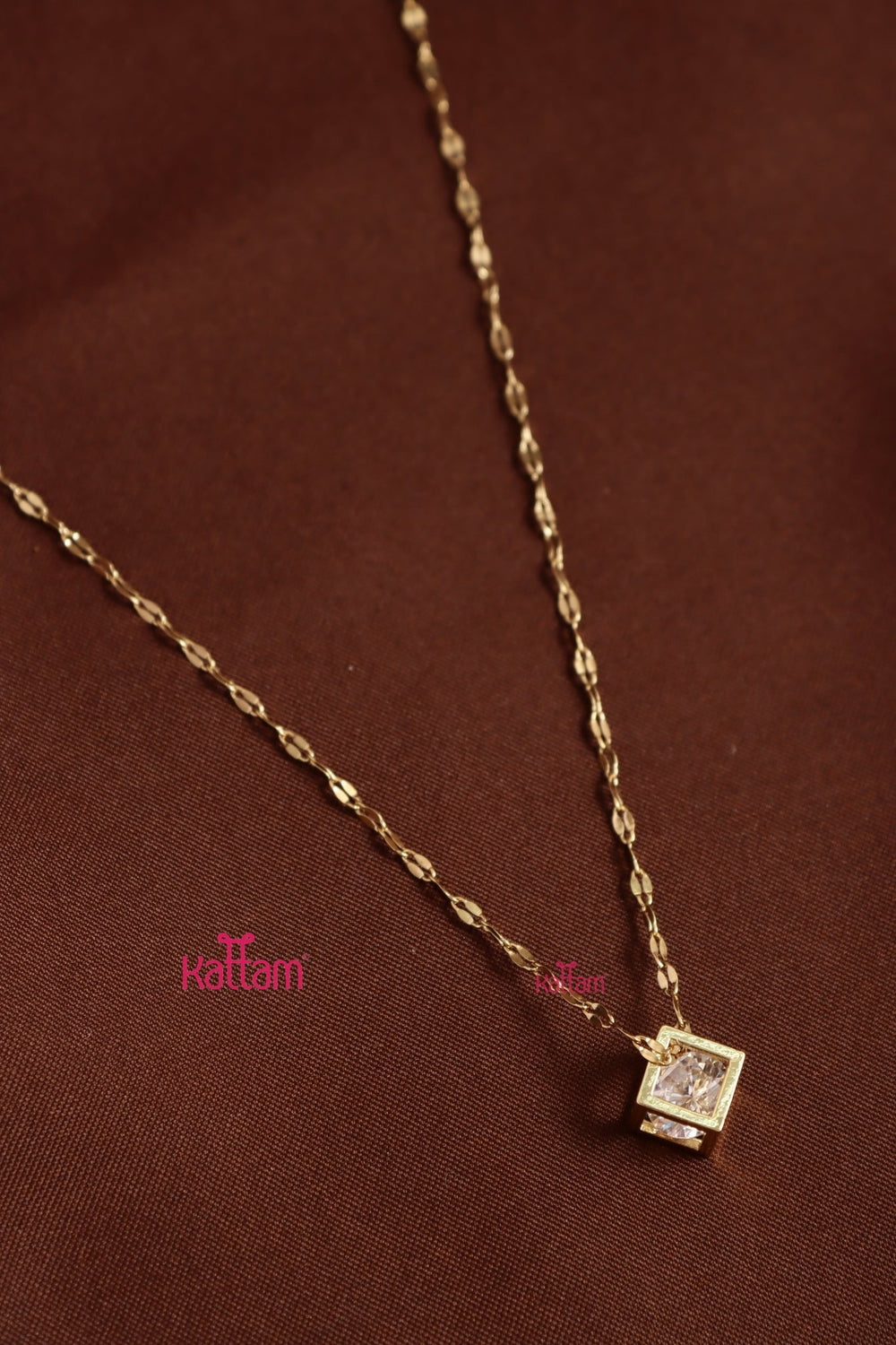 Anti Tarnished Cube Necklace - ATN07
