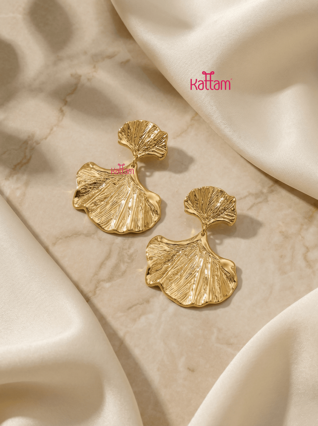 Anti Tarnished Ginko Leaf Earring - ATE04