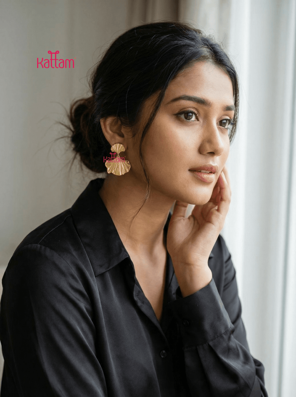 Anti Tarnished Ginko Leaf Earring - ATE04