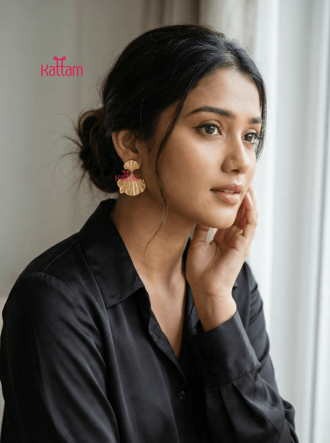 Anti Tarnished Ginko Leaf Earring - ATE04