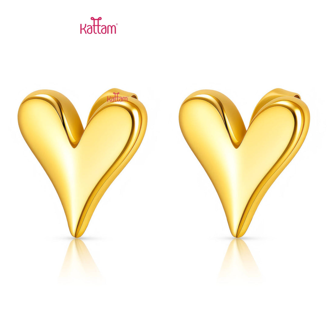 Anti Tarnished Heart Stud - ATE06