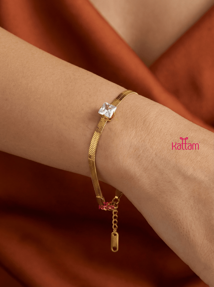 Anti Tarnished Solitaire Stone Bracelet - ATB6