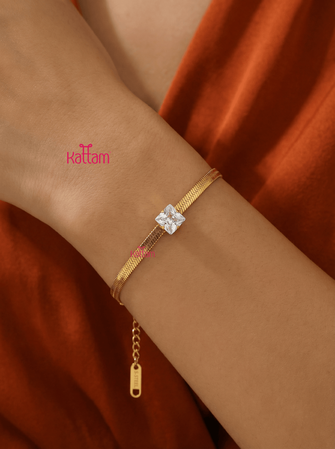 Anti Tarnished Solitaire Stone Bracelet - ATB6