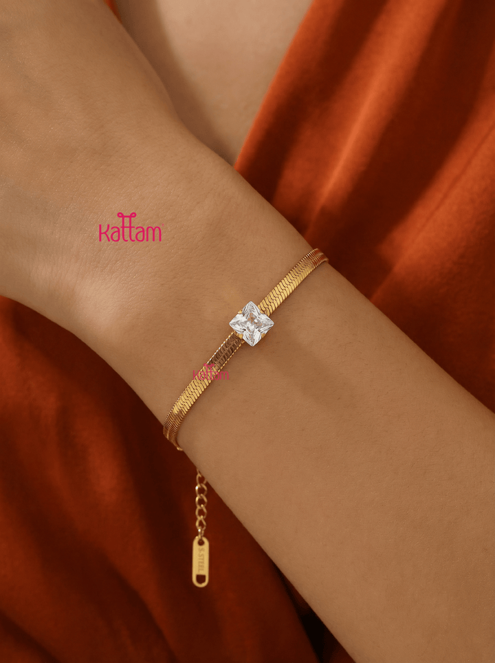 Anti Tarnished Solitaire Stone Bracelet - ATB6