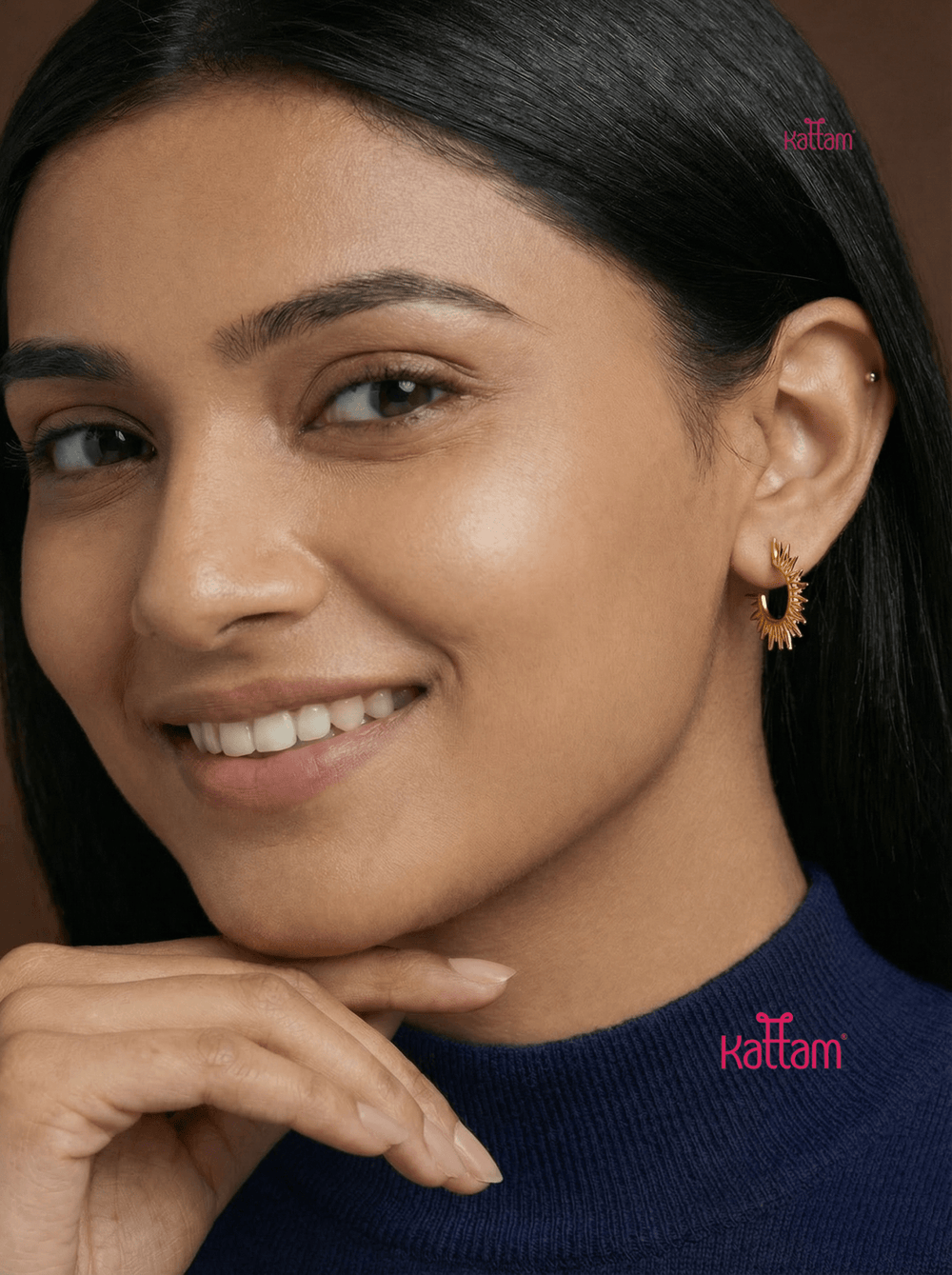 Anti Tarnished Spike Hoop Earrings - ATE20