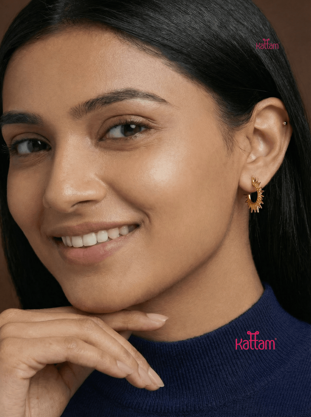 Anti Tarnished Spike Hoop Earrings - ATE20