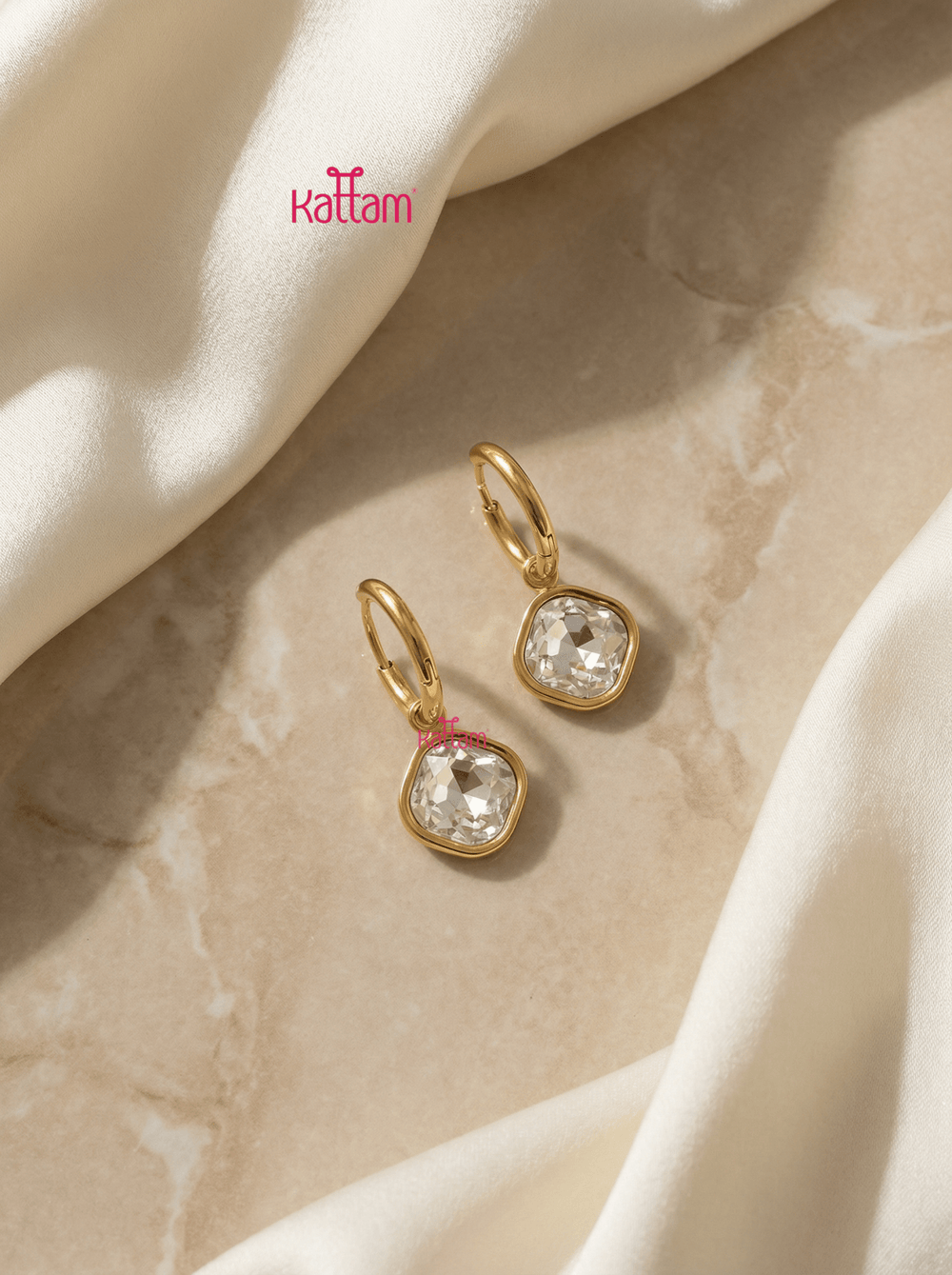 Anti Tarnished Stone Dome Earring - ATE22