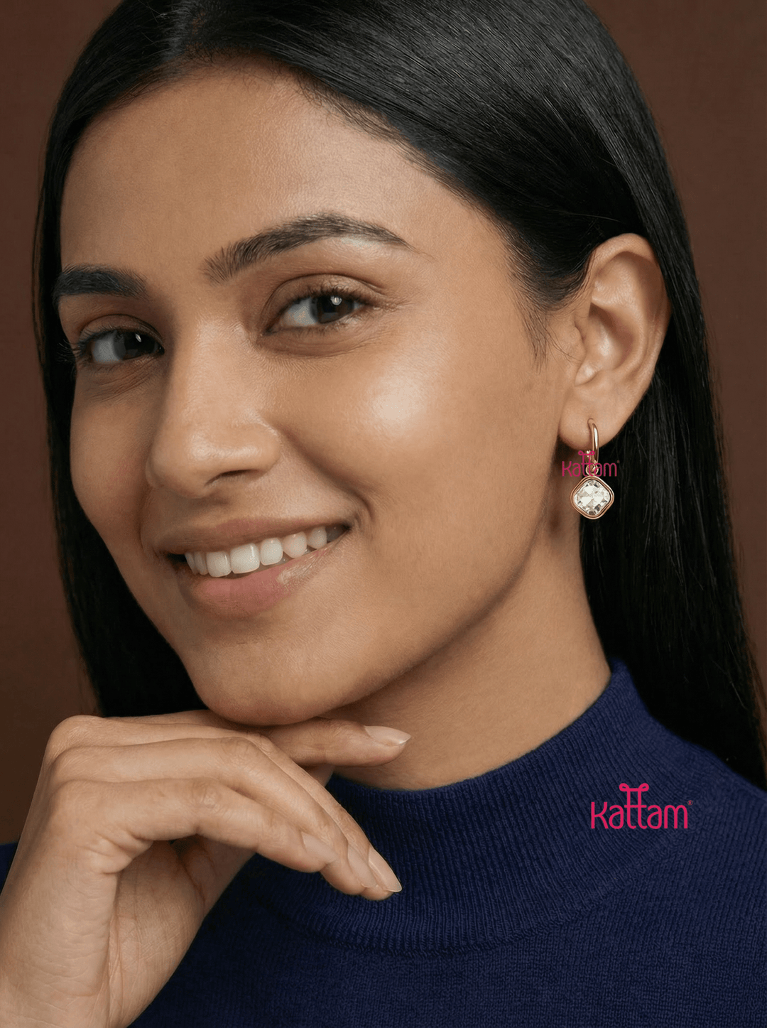 Anti Tarnished Stone Dome Earring - ATE22