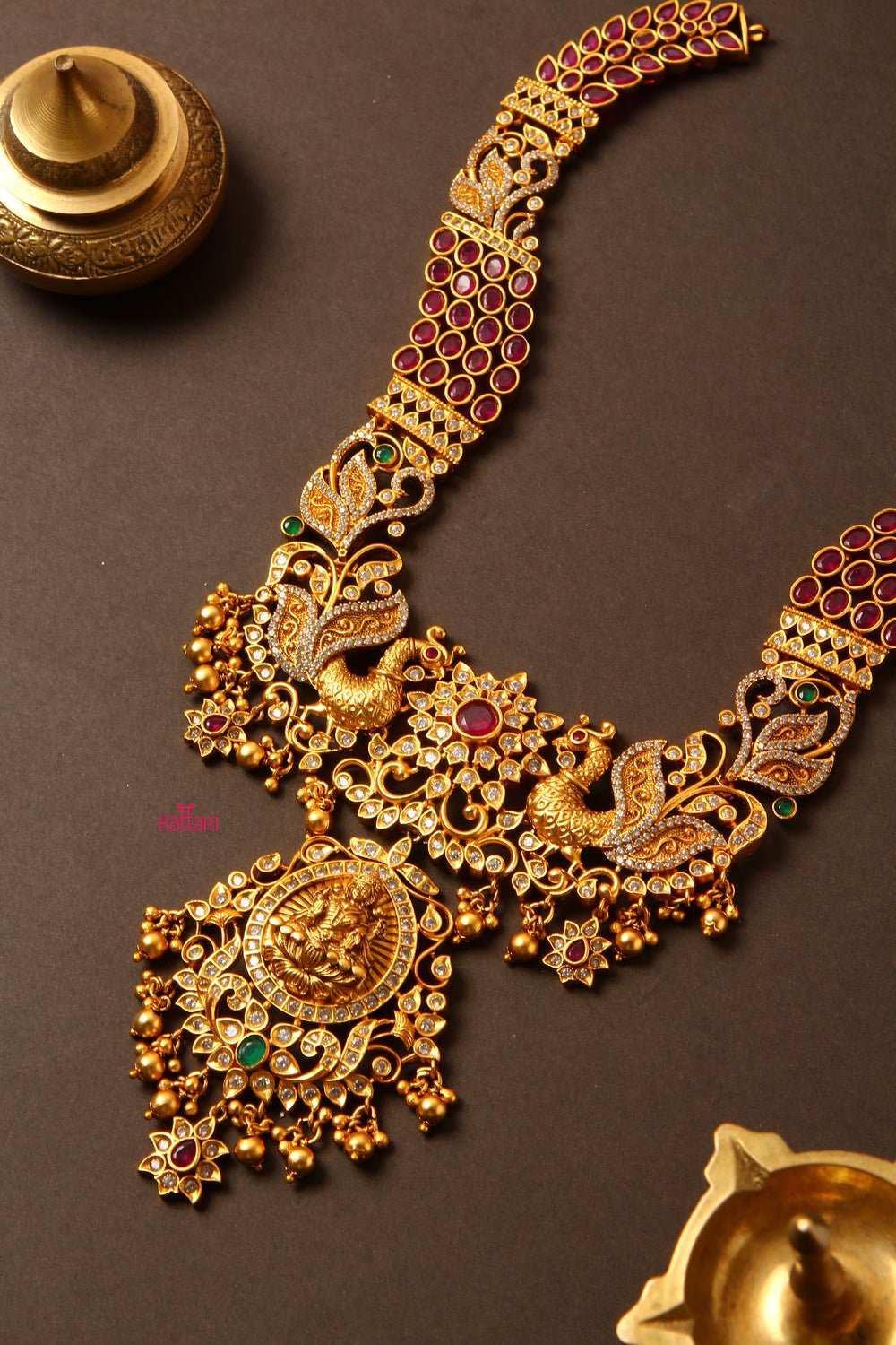 Antique Bridal Peacock Ruby Haram - N826