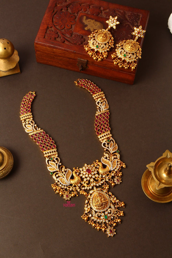 Antique Bridal Peacock Ruby Haram - N826
