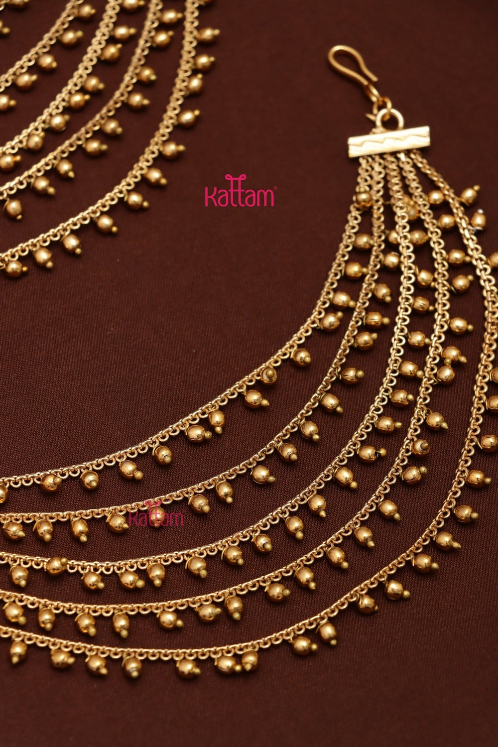 Antique Five Line Gold Beads Mattal - EC053