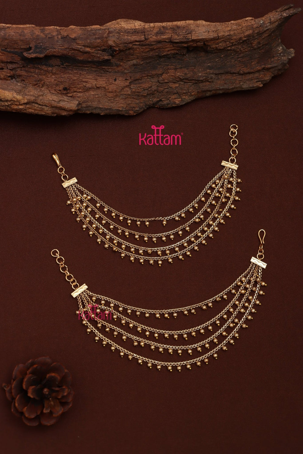 Antique Four Line Gold Beads Mattal - EC052